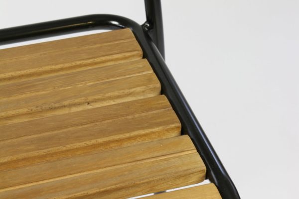 Metal Bistro Chair With Wooden Slats