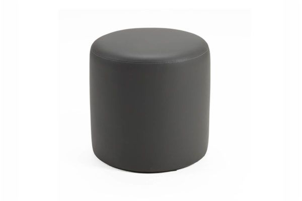 Cylinder Pouf Leather Upholstered