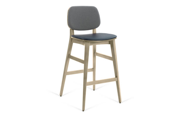 Wooden Barstool with Back