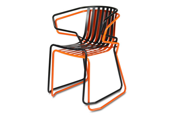 Metal-Framed Stacking Armchair